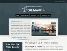 Tablet Screenshot of findalawyer123.com